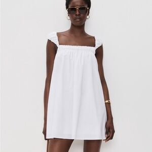 STAUD Beau Dress, White, M, NEW with tags